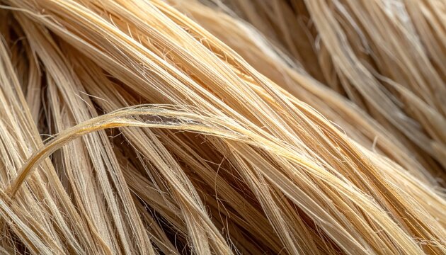 Closeup of blonde hair strands showing texture and shine