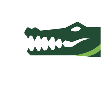 Green alligator head logo