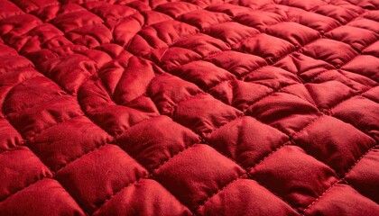 Obraz premium Closeup of Red Quilted Fabric with Soft Texture