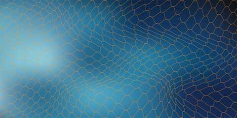 Abstract blue gradient background with digital distorted mesh net © Yunuz