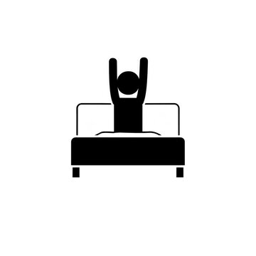 Persona levant&aacute;ndose de la cama ilustraci&oacute;n minimalista