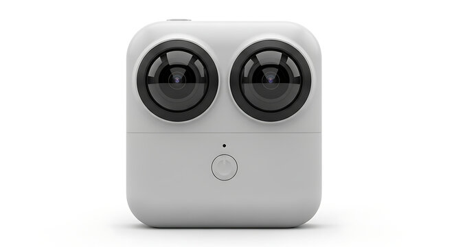 Modern smart security camera with two lenses