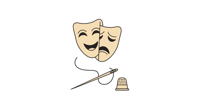 Theatrical comedy and tragedy masks.