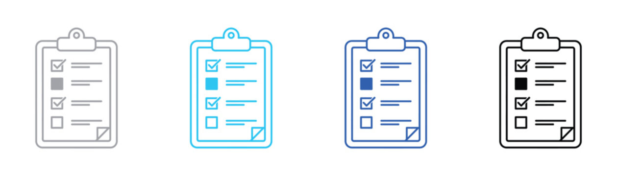 Checklist clipboard with completed tasks icon checklist clipboard completed document business planning management illustration minimalist isolated background professional questionnaire