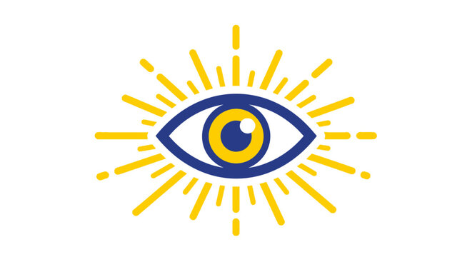All seeing eye symbol logo icon.