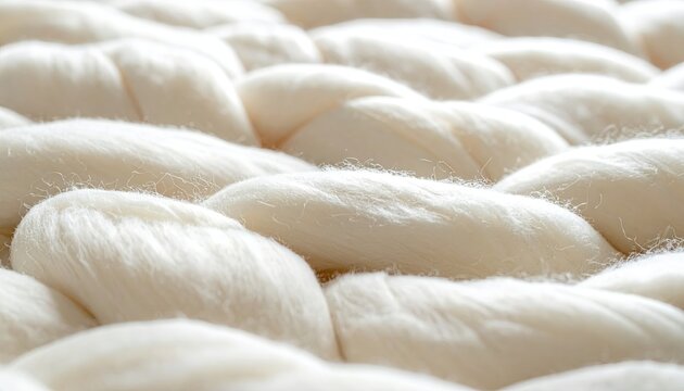 Closeup of Soft White Cotton Rope for Textile and Craft Use