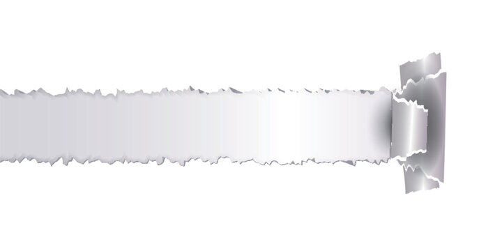 Realistic Torn Paper Edge Illustration Isolated on White Background