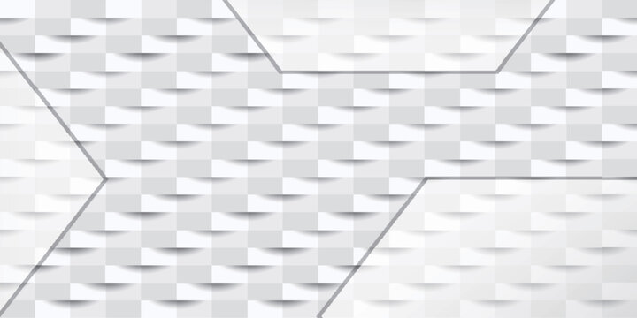 Abstract White Geometric 3D Pattern Background