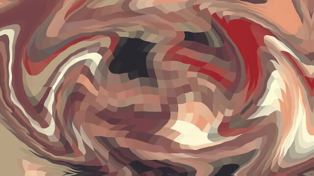 A brown, red, black, and beige swirly pixelated wallpaper background texture