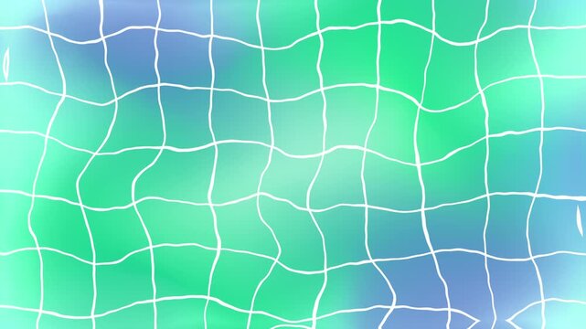 A green, blue, and tosca grid-textured wiggly background for wallpaper or backdrop