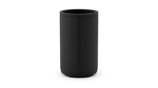 Black neoprene can cooler sleeve for beverage drink cans. koozie mockup