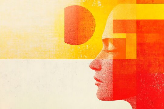 Abstract portrait in warm hues