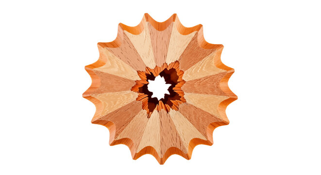 Vector illustration of top view of a sharpened wooden pencil tip on a transparent background