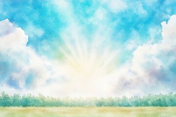 Fototapeta premium Serene sky over tranquil meadow