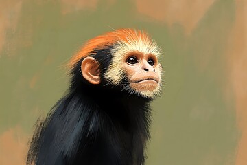 Naklejka premium Curious monkey gazing in a natural setting