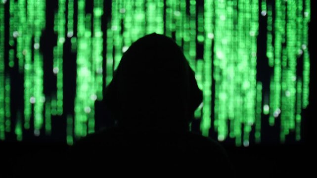 Computer abstract digital code at the background. Dark web or darknet fraud 