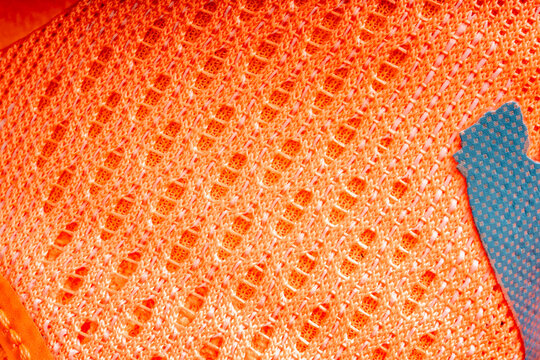 Close up shot of Polyester Mesh fiber texture for background, Thermoplastic Foam Tech structure pattern.	