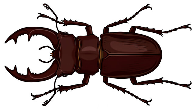 Stag beetle vector illustration isolated on white background