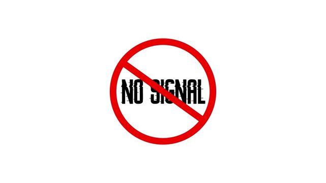 No signal icon animation. No signal allowed motion graphics. Banned icon, forbidden, prohibited 4k video footage.