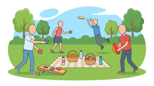 Outdoor Park Games and Picnic Gathering