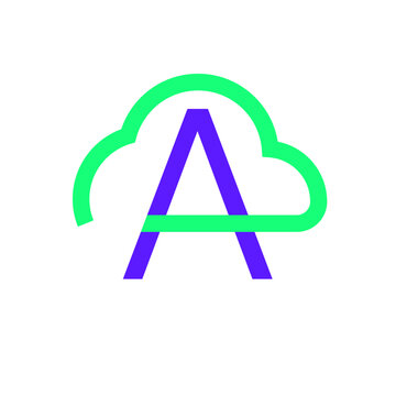 A Alphabet Technology Cloud Logo Design Vector EPS