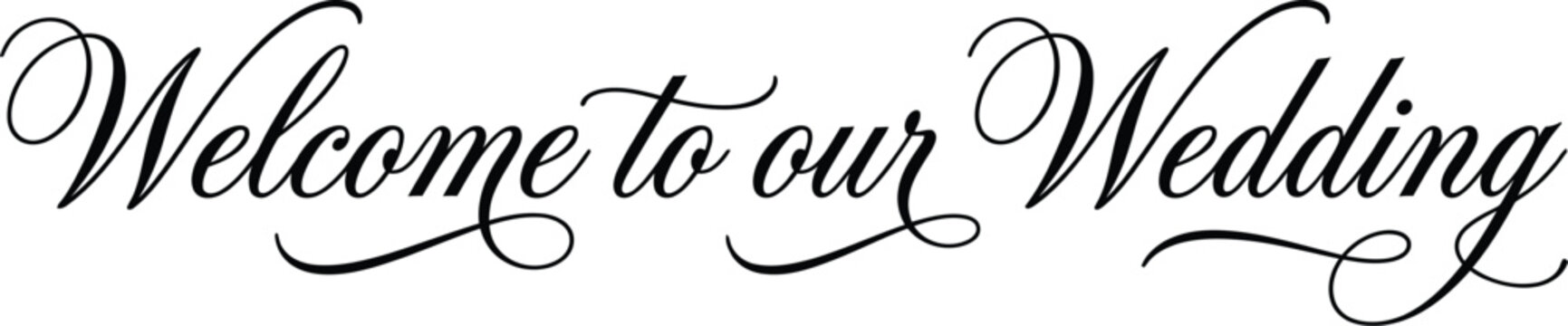 Elegant "Welcome to our Wedding" hand-lettered script typography design