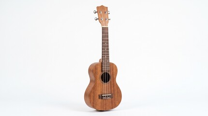 Obraz premium Acoustic Ukulele Musical Instrument Made of Wood on a White Background
