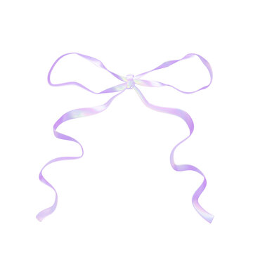 Aurora Pastel Holographic Collection - Curly Ribbon Set - Lavender Curly Ribbon | Transparent 3D PNG
