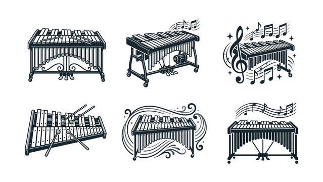 Marimba Instrument Collection Vector Art