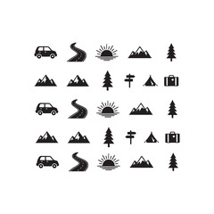 Fototapeta premium Travel & Nature Icon Set