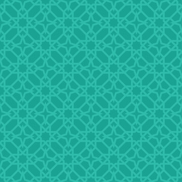 Seamless Geometric Green Islamic Background Wallpaper