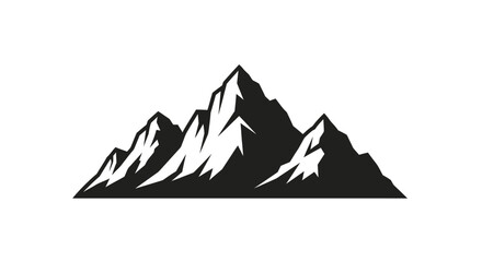 Fototapeta premium Mountain range silhouette serves as a bold graphic element for outdoor adventure branding designs.