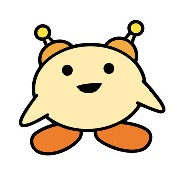アンテナのあるかわいい宇宙人のマスコット