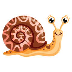 A snail on white background illustration perfect for nature animal concepts garden themed projects and wildlife creative designs © Nass Studio