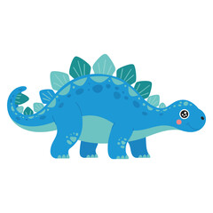 Blue stegosaurus single illustration ideal for prehistoric dinosaur animal and educational creative projects © Nass Studio