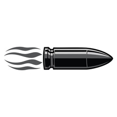 Obraz premium Bullet in motion vector flat style icon perfect for action themes speed concepts dynamic graphics and powerful symbol projects