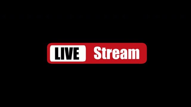 Live Stream Banner Animation on Black Background