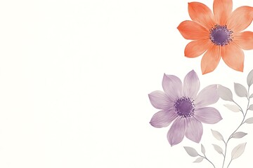 Obraz premium Delicate watercolor flowers in soft pastel hues