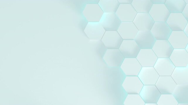Graphene hexagon Tech background stepped loop Light Blue. Great backgound to communicate info about nano tech.