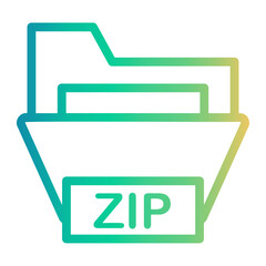 zip file Line Gradient Icon © darwin