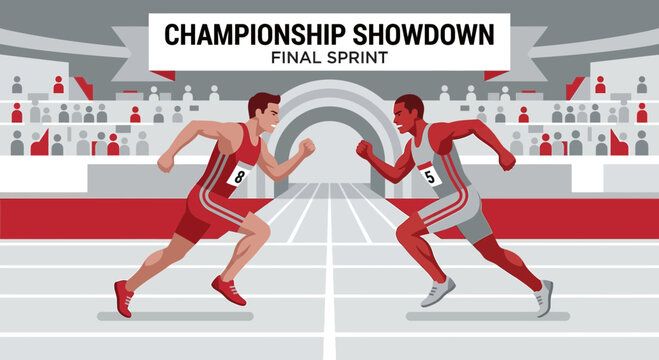 Championship Showdown Final Sprint Athletic Competition Visual