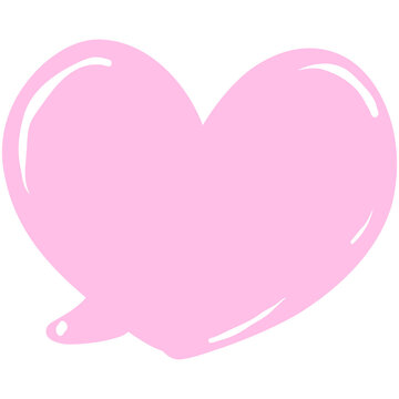 a pink heart-shaped speech bubble, perfect for adding a touch of love and communication to your designs, glossy speech bubble note text box for input text