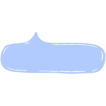 A blue speech bubble with a white outline, isolated on a white background, glossy speech bubble note text box for input text