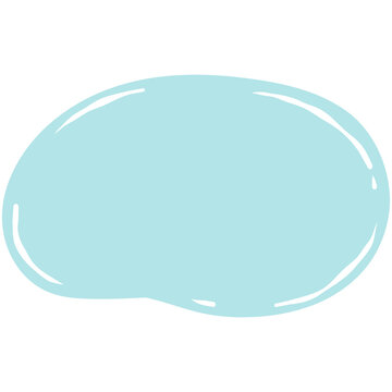 a single blue water droplet with a reflective white outline, set against a plain background, glossy speech bubble note text box for input text