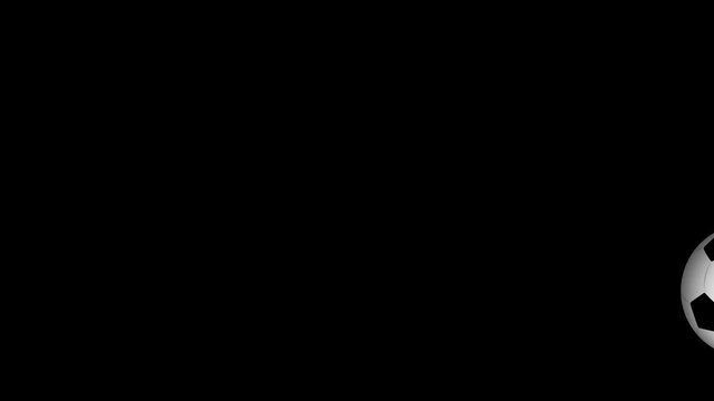 Bouncing Soccer Ball Animation on Solid Black Background