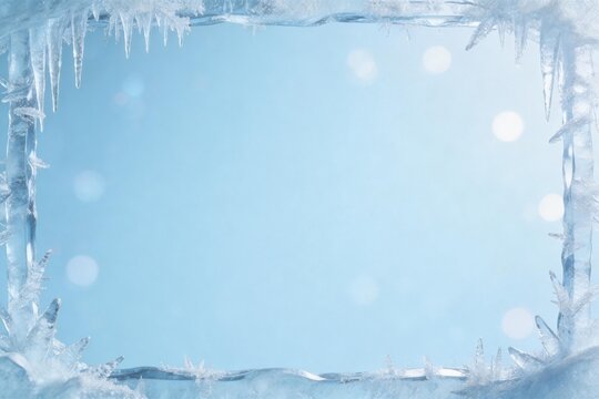 Ice frame with frosty texture