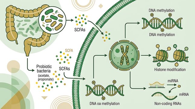 Human gut microbiome influence on epigenetic gene expression
