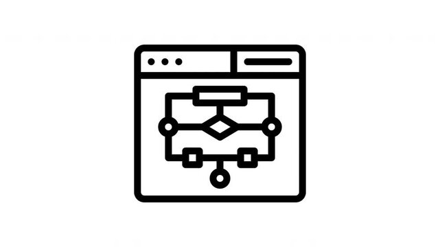 flow chart minimalist stroke animation