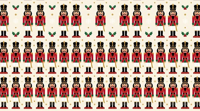 Dense Toy Nutcracker Grid Pattern