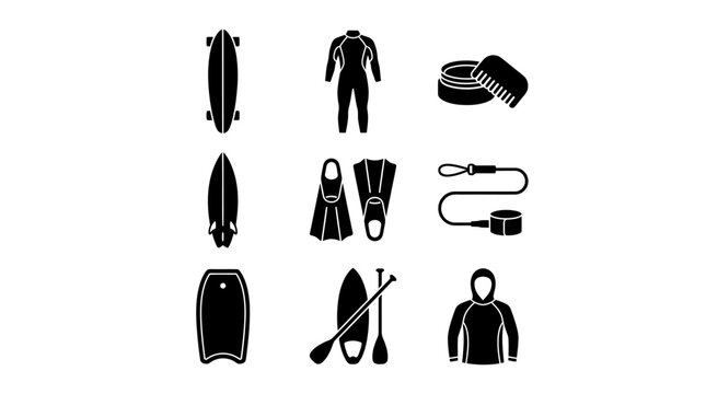 A single canvas featuring flat nine silhouette collection of surving